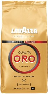 Lavazza 100% arabica Qualita Oro Beans 1 kg חוזק 5 Lavazza 100% arabica Qualita Oro Beans 1 kg חוזק 5