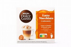 16 קפסולות מקורי דולצה גוסטו בטעם קרמל Dolce Gusto Nescafe LATTE MACCHIATO CARAMEL 16 קפסולות מקורי דולצה גוסטו בטעם קרמל Dolce Gusto Nescafe LATTE MACCHIATO CARAMEL