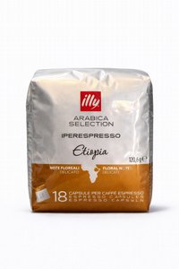 18 קפסולות חד זני אתיופיה 100% ערביקה Illy Iperespresso Etiopia חוזק 3/10 18 קפסולות חד זני אתיופיה 100% ערביקה Illy Iperespresso Etiopia חוזק 3/10
